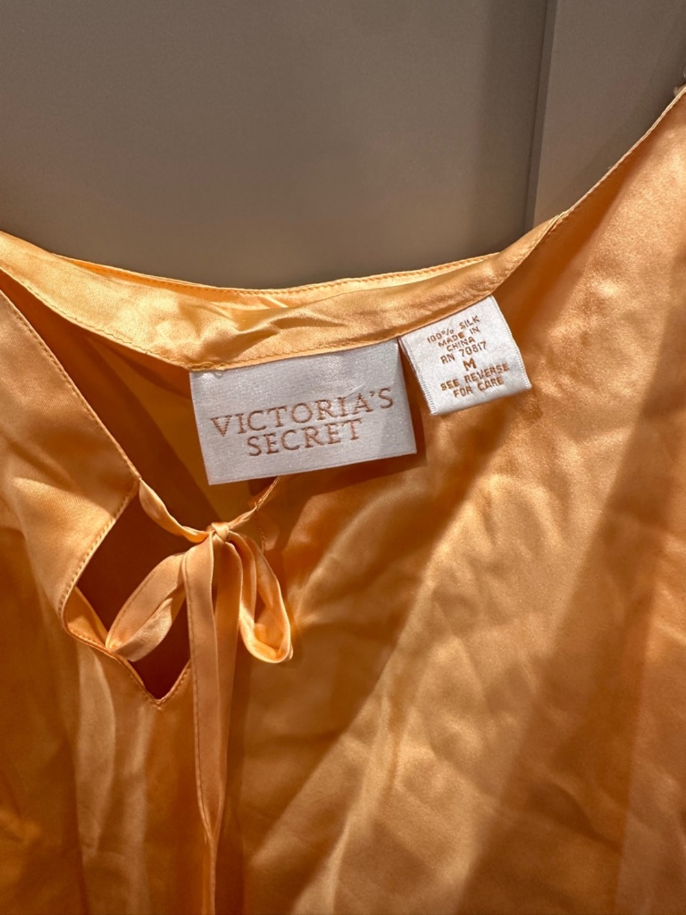 Vintage Victoria’s Secret 100% Silk Slip Dress Orange Gold Y2K Bias Cut Mini - Picture 3 of 3